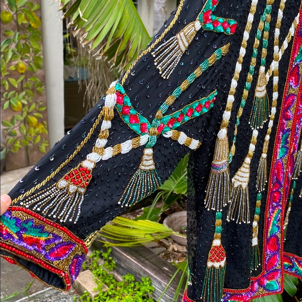 Scala beaded fabulous tassel silk jacket - Picture 4 of 14